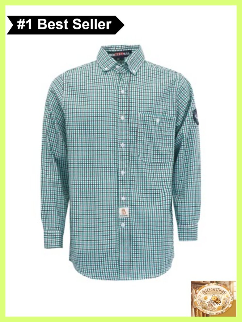 FR Plaid Button Down Work Shirt 6.5oz Cotton Twill Lightweight